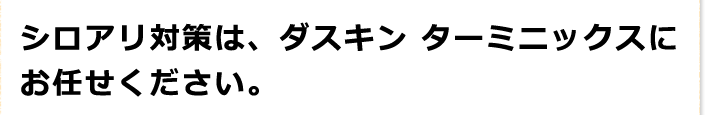 シロアリ対策は、ダスキンターミニックスにお任せください。